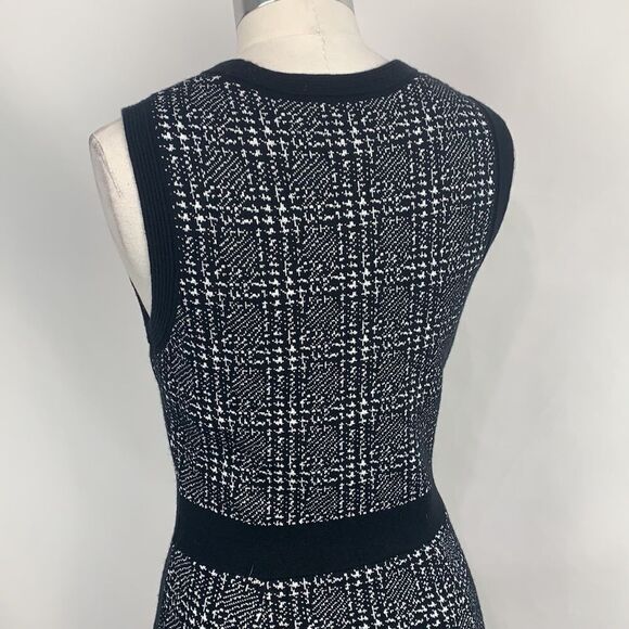 Kate Spade NWT black plaid knit fit flare dress - Picture 6 of 11